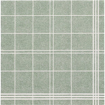 The PAPSTAR 20 napkins "ROYAL Collection" (40x40 cm, 1/4-fold) of PAPSTAR GmbH have a textured green design with white grid lines and a double grid effect at the bottom right, perfect for elegant table decorations.
