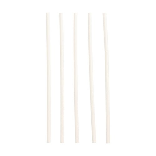Five PAPSTAR 100 paper straws (Ø 6 mm) by PAPSTAR GmbH are arranged vertically in a row on a plain white background.