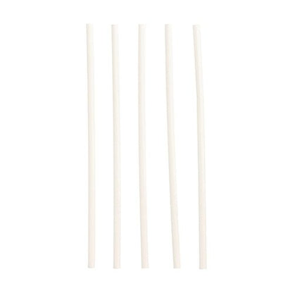 Five PAPSTAR 100 paper straws (Ø 6 mm) by PAPSTAR GmbH are arranged vertically in a row on a plain white background.