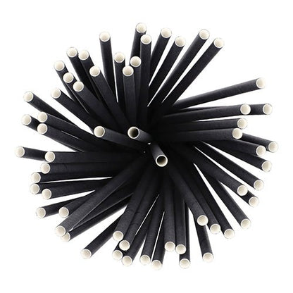 Top view of PAPSTAR 500 shake straws paper Ø 8 mm · 25 cm from PAPSTAR GmbH, radially arranged with white ends facing outward; These eco-friendly, biodegradable paper straws are environmentally friendly paper straws.