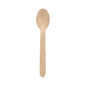 The PAPSTAR wooden spoon "pure" 16 cm, waxed, environmentally friendly (100 pieces, PAPSTAR GmbH) is shown with a rounded bowl and straight handle - ideal for use in the catering industry.