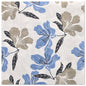 PAPSTAR 20 napkins (40 cm x 40 cm, 3-ply, 1/4-fold) from PAPSTAR GmbH feature a repeating blue-beige floral pattern with black leaves and stems on white, adding elegance to any set table.
