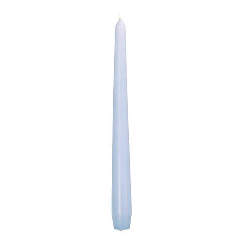A single, unlit Starpak 50 taper candle (light blue, Ø 2.2 cm x 25 cm) with a pointed tip and slightly wider base is presented against a plain white background.