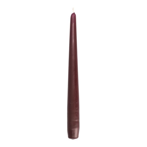 A single, unlit, dark purple Starpak taper candle (Ø 2.2 cm - 25 cm) stands upright against a white background - a bold contrast to classic white candles. Made from high-quality paraffin for a smooth surface.