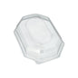 The Starpak 10 lid for serving platters is a clear, octagonal transparent PET lid with a raised oval center, designed for optimal food freshness, and is depicted on a white background.