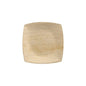 A PAPSTAR 25 plate palm leaf "pure" natural "QUADRATO" by PAPSTAR GmbH, a square, light brown plate with wood grain, is presented on a white background - ideal eco-friendly tableware for sustainable environments.