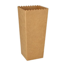 The PAPSTAR popcorn boxes, square, brown (19.7x7x7 cm, 100 pieces) from PAPSTAR GmbH stand upright on a white surface - ideal for the next movie night.