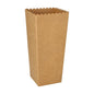 The PAPSTAR popcorn boxes, square, brown (19.7x7x7 cm, 100 pieces) from PAPSTAR GmbH stand upright on a white surface - ideal for the next movie night.