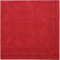 The PAPSTAR 50 napkins "ROYAL Collection" 1/4-fold 40 x 40 cm in burgundy are characterized by a square shape with embossed floral and geometric patterns, a darker red border, and a sophisticated, symmetrical design - premium quality from PAPSTAR GmbH.