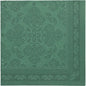 Dark green, 40 x 40 cm square napkin from the ROYAL Collection of PAPSTAR GmbH with decorative embossing pattern and border.