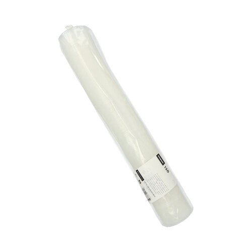 A Starpak 150 Lid PS, transparent round lid (Ø 9 cm, 1 cm high) with cross slot, packaged in a foil packaging with white label, printed text and barcodes for secure sealing (150 pieces).
