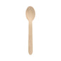 A PAPSTAR 10 spoon, wood "pure" from PAPSTAR GmbH with a rounded bowl and straight handle, depicted on a white background.