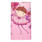 The PAPSTAR tablecloth made of high-quality paper (120 x 180 cm) from PAPSTAR GmbH features a smiling girl in a pink tutu with balloons and gift on a pink background – perfect as a stylish table decoration.