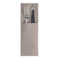 A silver fork and a silver knife lie side by side in a brown PAPSTAR 50 napkins "ROYAL Collection" 48 cm x 30 cm with cutlery fold napkin by PAPSTAR GmbH, presented on a plain white background.