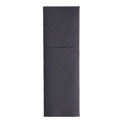 The PAPSTAR 50 napkins "ROYAL Collection" (48 x 30 cm, cutlery fold) by PAPSTAR GmbH are depicted lying flat on a white background and are horizontally divided into two parts by a visible cutlery fold.
