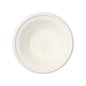 A simple, round, white, flat bowl from PAPSTAR GmbH – PAPSTAR 100 bowls, sugarcane "pure" – made of eco-friendly sugarcane is visible from above on a white background; perfect for the need for sustainable disposable bowls.