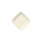 A PAPSTAR 50 finger food plate made of sugarcane "pure" white from PAPSTAR GmbH is square, off-white and is shown on a white background with the corners facing up, down, left, and right.