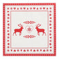 PAPSTAR 20 napkins, 40 cm x 40 cm, 3-ply from PAPSTAR GmbH with a red and white design: two reindeer, heart with snowflake, and festive border pattern of hearts, snowflakes, and trees.