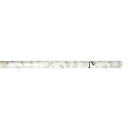 The PAPSTAR tablecloth (3 m x 1.2 m) from PAPSTAR GmbH is a white paper tablecloth with a subtle light green pine branch and red berry pattern – ideal for elegantly set tables. Delivered as an unopened roll with a barcode label.