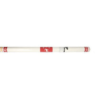 A single roll of paper tablecloth from PAPSTAR GmbH, 3 m x 1.2 m, with a red label with reindeer graphic and decorative red-white patterns at the ends – ideal for an elegant table decoration – on a white background.