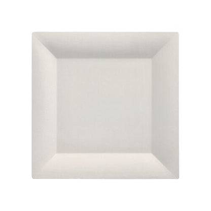 The PAPSTAR finger food plate square (20.3 cm, white) made from eco-friendly sugarcane is biodegradable-perfect for sustainable events. 25 pieces in shrink wrap pack by PAPSTAR GmbH.