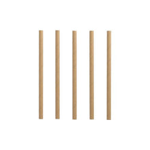 Five brown PAPSTAR 500 cocktail straws (paper, Ø 7 mm, 15 cm) from PAPSTAR GmbH stand upright in a row against a plain white background.