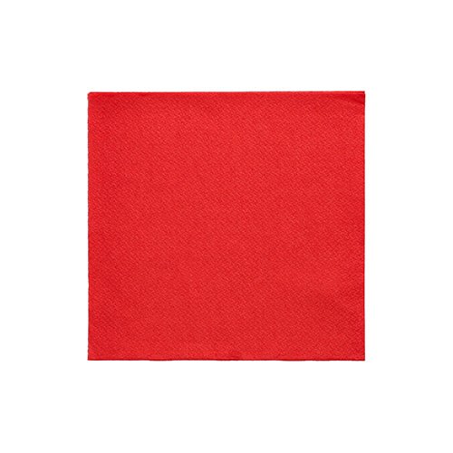 A single PAPSTAR napkin 1/4-fold, 24x24 cm red napkin from the "DAILY Collection" (20 pieces) of PAPSTAR GmbH lies flat on a white surface.