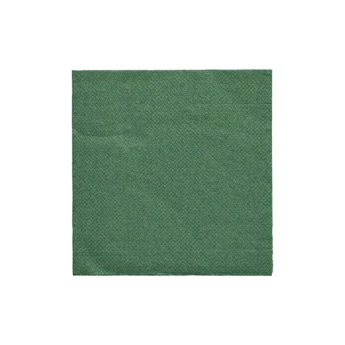 A simple, square PAPSTAR napkin 1/4-fold (24x24 cm) in dark green from the "DAILY Collection" (20 pieces) of PAPSTAR GmbH lies centrally on a white background.