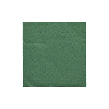 A simple, square PAPSTAR napkin 1/4-fold (24x24 cm) in dark green from the "DAILY Collection" (20 pieces) of PAPSTAR GmbH lies centrally on a white background.