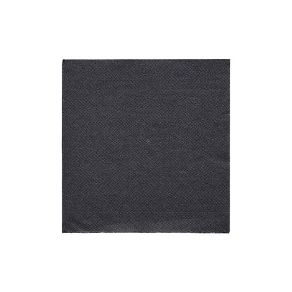 A PAPSTAR napkin 1/4-fold, 24x24 cm in black from the "DAILY Collection" (20 pieces, foil) by PAPSTAR GmbH lies against a white background - ideal for stylish table decoration.