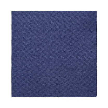 The 20 napkins "DAILY Collection" 1/4-fold, 32x32 cm, from PAPSTAR GmbH present themselves in plain dark blue with simple structure and straight edges – ideal for any table decoration, presented against a white background.