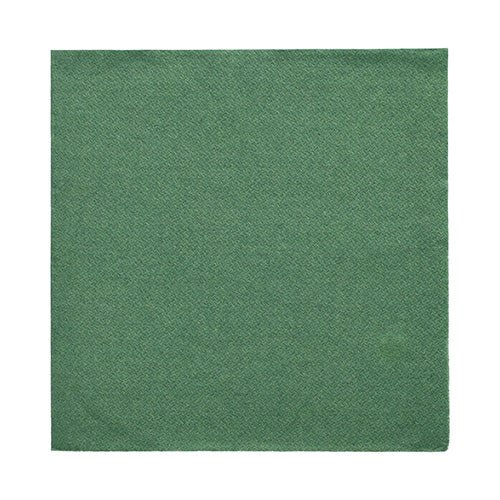 A green square napkin from the PAPSTAR 50 Napkins “DAILY Collection” (32 x 32 cm, 1/4 fold) by PAPSTAR GmbH is presented on a white background, highlighting its simple elegance.