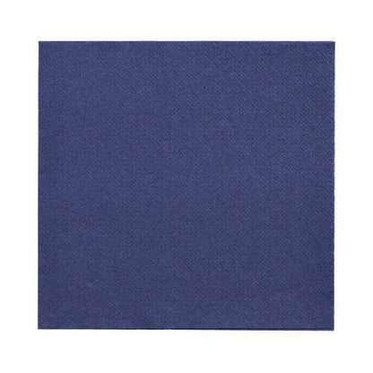 Pictured are simple, dark blue PAPSTAR 150 napkins "DAILY Collection" 1/4-fold 32x32 cm by PAPSTAR GmbH on a white background.