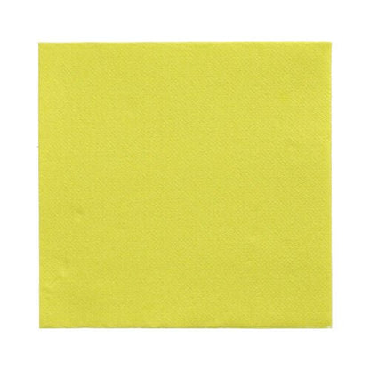 The PAPSTAR 150 napkins "DAILY Collection" 1/4 fold (32x32 cm) from PAPSTAR GmbH are simple yellow square paper napkins, ideal for daily use, depicted on a white background.