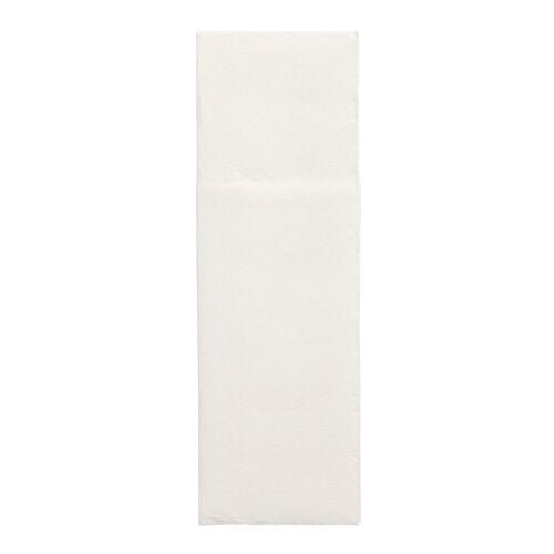 On a plain white background is a single, unfolded napkin "DAILY Collection" 48 x 30 cm with cutlery fold by PAPSTAR GmbH from the 50-pack.