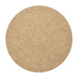 The PAPSTAR 100 cake boards, cardboard "pure" round from PAPSTAR GmbH are round, light brown paper doilies with wavy edges and a subtle structure – ideal for use as a cake board in gastronomy. The top view on a white background testifies to high-quality craftsmanship.
