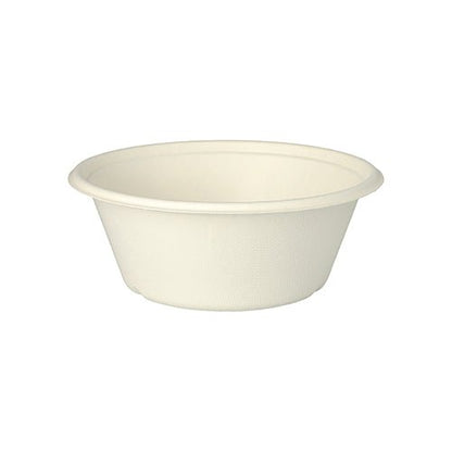 The PAPSTAR 25 bowls, sugarcane "pure" Ø 17 cm from PAPSTAR GmbH are white, biodegradable disposable bowls made from sugarcane – ideal for sustainable use.
