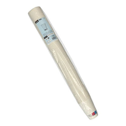 A pack of 100 white Starpak vending machine cups "To Go" made of cardboard (0.18 l, Ø 7 cm, 9.2 cm) is wrapped in foil on a white background - ideal as a coffee cup or for the vending machine.