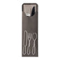 The PAPSTAR 100 cutlery bags (23.5 x 7.3 cm) of PAPSTAR GmbH include a colorful bistro napkin and are equipped with white cutlery outlines – ideal for storing forks and knives in catering.