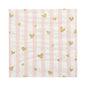 PAPSTAR 3-ply square napkins (33x33cm) with light pink-white stripes and golden glitter heart pattern – perfect for any stylish occasion. 30-pack from PAPSTAR GmbH.