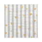 The PAPSTAR 30 napkins from PAPSTAR GmbH are three-ply, 33 x 33 cm in size, and decorated with vertical light gray-white stripes and small gold-colored hearts.