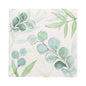 PAPSTAR GmbH 20 napkins, 33x33 cm, 3-ply, with watercolor design of green and blue eucalyptus leaves and branches on a white background (Set 4).