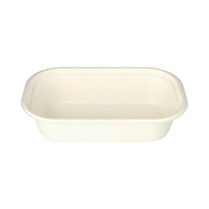 The PAPSTAR Gastronorm container GN 1/4 made of white sugarcane from PAPSTAR GmbH is rectangular, PLA-coated, and ideal as an eco-friendly disposable food container. Package with 1 piece.