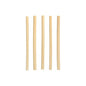 Five PAPSTAR "Pure" Reed Cocktail Straws (15 cm, Ø 7 mm) from the PAPSTAR The GmbH logos are arranged vertically against a plain white background, highlighting the stylish and eco-friendly, biodegradable straws.