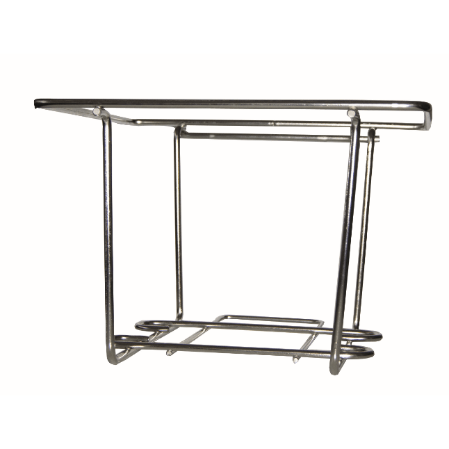 The Dr. Schnell stainless steel canister wall holder for 10-liter canisters (210x235x175 mm) by DR.SCHNELL GmbH & Co. KGaA is a sturdy wall holder made of metal, perfect for the organized storage of your 10-liter canisters.
