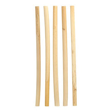 Five PAPSTAR reed straws "pure" (Ø 10 mm, 25 cm) from the environmentally friendly folding box (50 pieces) by PAPSTAR GmbH are arranged vertically in different shades on a white background.