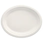 The PAPSTAR 50 plates, sugarcane "pure" of PAPSTAR GmbH is a simple, round white plate with a flat rim, made from environmentally friendly sugarcane and biodegradable for sustainable dining.