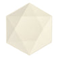 A white, eco-friendly, hexagonal plate with clear lines from PAPSTAR GmbH - PAPSTAR sugarcane plate "pure" hexagonal (25 pieces) - stands on a simple white background.