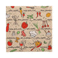 The PAPSTAR 20 napkins (33x33 cm, 3-ply, 1/4 folded, natural) from PAPSTAR GmbH are adorned with colorful food and kitchen illustrations and cheerful sayings like "Guten Appetit" and "Guten Appetit".