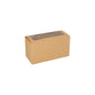 The PAPSTAR 25 cupcake box, square (10 cm) made of brown cardboard with PLA viewing window from PAPSTAR GmbH, is biodegradable and is shown against a white background.